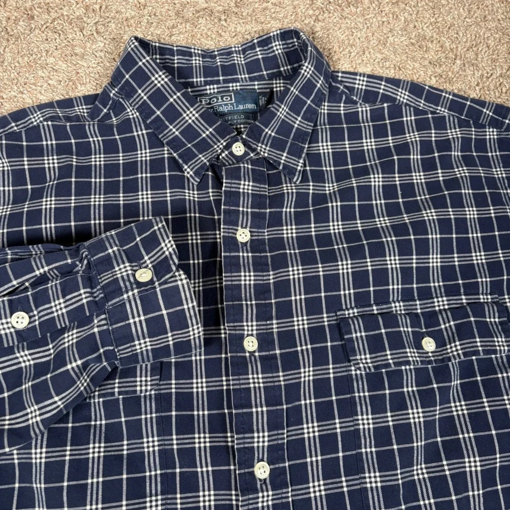 Polo Ralph‎ Lauren Mens Whitfield Plaid Long Sleeve Button Down Shirt XL